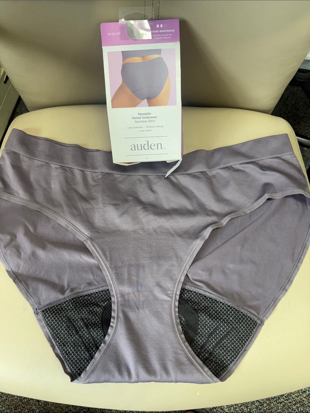Auden Reusable Period Underwear Medium Flow Menstrual 3X seamless bikini

Bin 7